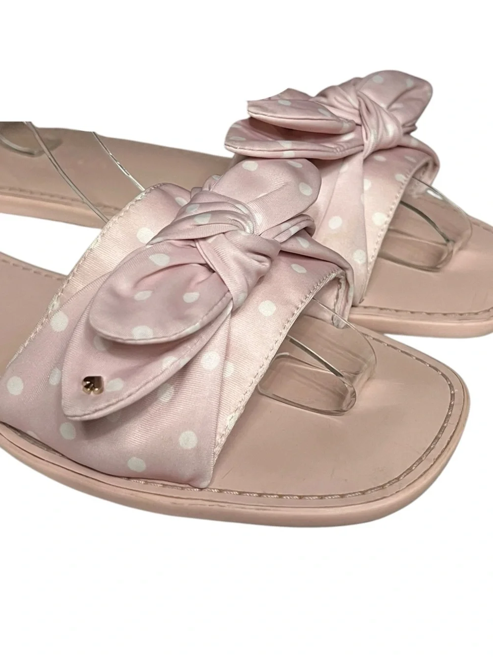 🌻Kate Spade Bernadette Slide Sandals Polka Dot Bow Flat Slides Women's Size 9.5